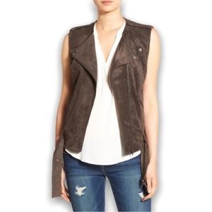 ASTR | NWT Faux Suede Belted Moto Vest // S